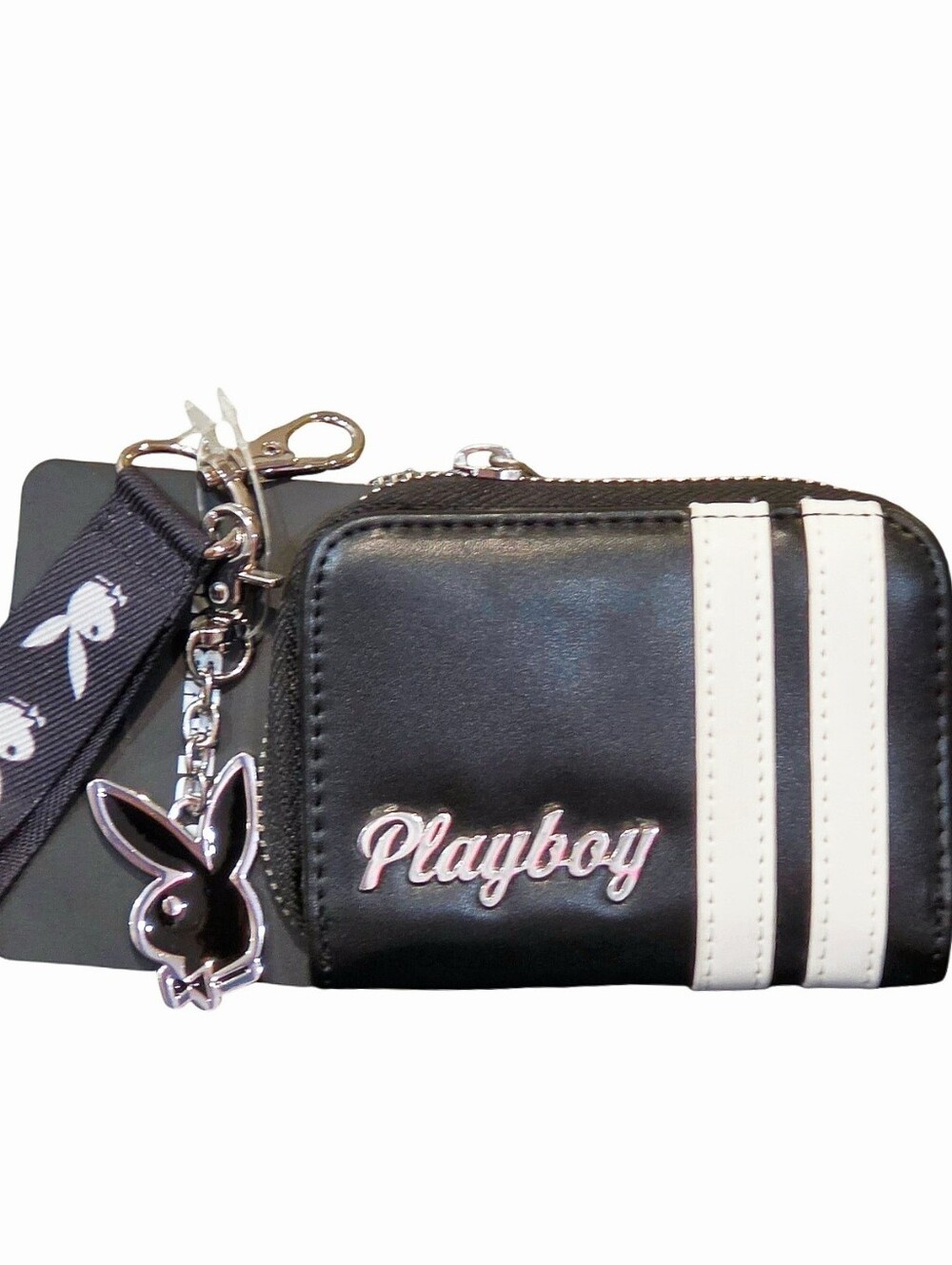 PLAYBOY Logo Stripe Wallet- Black